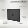 A black hardshell case for a MacBook Air 13-inch is shown from a slightly elevated, diagonal angle. Produktbild-Vorschau