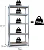 Regał metalowy 150x75x30 cm 5 półek czarny Podgląd zdjęcia produktu 8