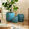 okwish 3er-Set Keramik-Blumentöpfe,geometrisches Produktbild-Vorschau 2