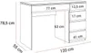 A line drawing of a desk with dimensions indicated. Produktbild-Vorschau