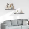 vidaXL Závěsné police 2 ks. Šedá 80x23,5x3,8 cm MDF Náhled obrázku produktu 2