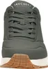 Front view of a single olive green Skechers sneaker. Voir les images du produit