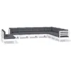 vidaXL 10-tlg. Garten-Lounge-Set mit Kissen Weiß Massivholz Produktbild-Vorschau 10