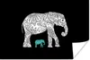 MuchoWow® Poster Elefant - Blumen - Pflanzen 60x40 cm - Produktbild-Vorschau 1