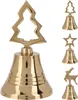 A collection of golden Christmas bells with different decorative tops: a Christmas tree, a star, and a reindeer. Náhled obrázku produktu