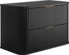 Rodan | Waschbeckunterschrank 80cm | Schwarz Matt - Holz | Produktbild-Vorschau 1