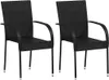 vidaXL Chaises de jardin empilables 2 pcs. Poly rotin noir Voir les images du produit 8