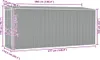 A diagram showing the dimensions of a gray shed. Náhľad obrázku produktu