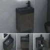 doporro Badezimmerschrank Badmöbel-Set in Grau-Braun Produktbild-Vorschau 2