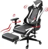 Gaming Stuhl mit Fußstütze und ergonomsichen 4D-Armlehnen Produktbild-Vorschau 2