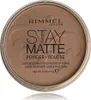 A close-up, top-down view of a Rimmel London Stay Matte Pressed Powder compact. Náhled obrázku produktu