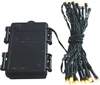 A battery-powered LED string light set with a black battery pack and green wire. Produktbild-Vorschau