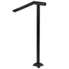 A black metal handrail for stairs, shown standing upright against a white background. Podgląd zdjęcia produktu
