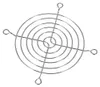 A silver metal fan grill with a circular design and four mounting loops, isolated on a white background. Náhled obrázku produktu