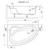 Badewanne - Asymetrisch SIMPLA 90x140 cm LINKS  mit Schürze Produktbild-Vorschau 3