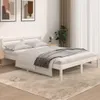 vidaXL Massivholzbett Kiefer 140x190 cm Weiß Produktbild-Vorschau 2