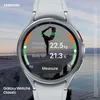 A Samsung Galaxy Watch6 Classic is shown with a yoga pose on its screen, displaying body composition data. Náhľad obrázku produktu