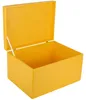Creative Deco XXL Gele Houten Doos met Deksel Opbergdoos, Productafbeelding-voorbeeld 1