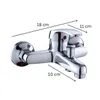 A chrome-finished bathtub and shower faucet with dimensions indicated. Podgląd zdjęcia produktu