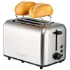 A stainless steel toaster with two bread rolls on top. Produktbild-Vorschau