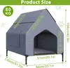 TRMLBE 2-in-1 Hundehütte L Größe Kundehütte outdoor, 130 x Produktbild-Vorschau 2
