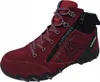 A single red hiking boot is shown against a white background. Produktbild-Vorschau