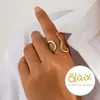 XCOAST Ring - verstellbar, Edelstahl, Gold, Wellen-Design - Produktbild-Vorschau 2