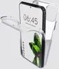 A clear phone case is shown being placed onto a smartphone. Produktbild-Vorschau