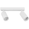A white, two-headed ceiling spotlight mounted on a white bar. Podgląd zdjęcia produktu
