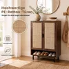 COSTWAY Schuhschrank mit Rattantüren, Schuhregal mit Produktbild-Vorschau 4