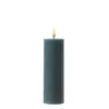 LED Stumpenkerze MIA - Echtwachs - realistische 3D Flamme - H: 15cm - D: 5cm - jadegrün Produktbild-Vorschau