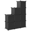 vidaXL Sistema di scaffalatura con 9 cubi Nero PP Anteprima dell’immagine prodotto 5