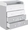 Commode à langer 800 Shefa Kids Blanc-Gris 4 tiroirs motif Voir les images du produit 3