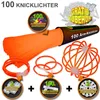 100 Arm Knicklichter Orange, Leuchtstäbe Neon Party Deko, Produktbild-Vorschau 2