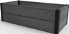 A rectangular raised garden bed with a dark gray wood-grain texture and black corner supports, shown on a white background. Náhľad obrázku produktu