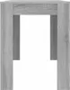 A close-up, front-facing view of a gray wooden dining table with a white background. Produktbild-Vorschau