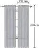 Illustration of curtains with dimensions indicated. Produktbild-Vorschau