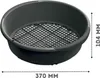 A black sieve with a grid pattern inside, shown from a slightly elevated angle. Anteprima dell’immagine prodotto