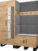 Garderobe ARTIN Set 14 mit gepolsterten Paneelen Industrial Produktbild-Vorschau 1