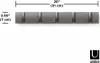 A wall-mounted coat rack with multiple hooks, shown with dimensions indicated. Náhľad obrázku produktu