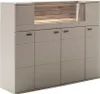 Highboard 150 cm in grau mit Eiche inkl. Beleuchtung Produktbild-Vorschau 1