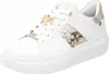 A white leather sneaker with gold accents and a dragonfly charm. Produktbild-Vorschau