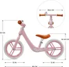 A pink balance bike with measurement indicators. Náhľad obrázku produktu