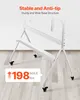 A white rolling TV stand with a wide base structure, shown from a low angle. Anteprima dell’immagine prodotto