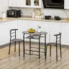 HOMCOM Eetset, eettafel met 2 stoelen, keukentafel met Productafbeelding-voorbeeld 2