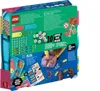 The back of a LEGO DOTS product box, showing the contents and examples of creations. Produktbild-Vorschau