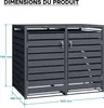 Wiltec Abri de poubelle double – 1420 x 980 x 1160 mm – Voir les images du produit 2