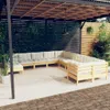 Möbel 11-tlg. Garten-Lounge-Set mit Creme Kissen Produktbild-Vorschau 1