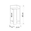 A technical drawing of a small cabinet with dimensions indicated. Podgląd zdjęcia produktu