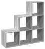 vidaXL Raumteiler-Bücherregal 3 Etagen Grau Sonoma 99x29x99 Produktbild-Vorschau 6